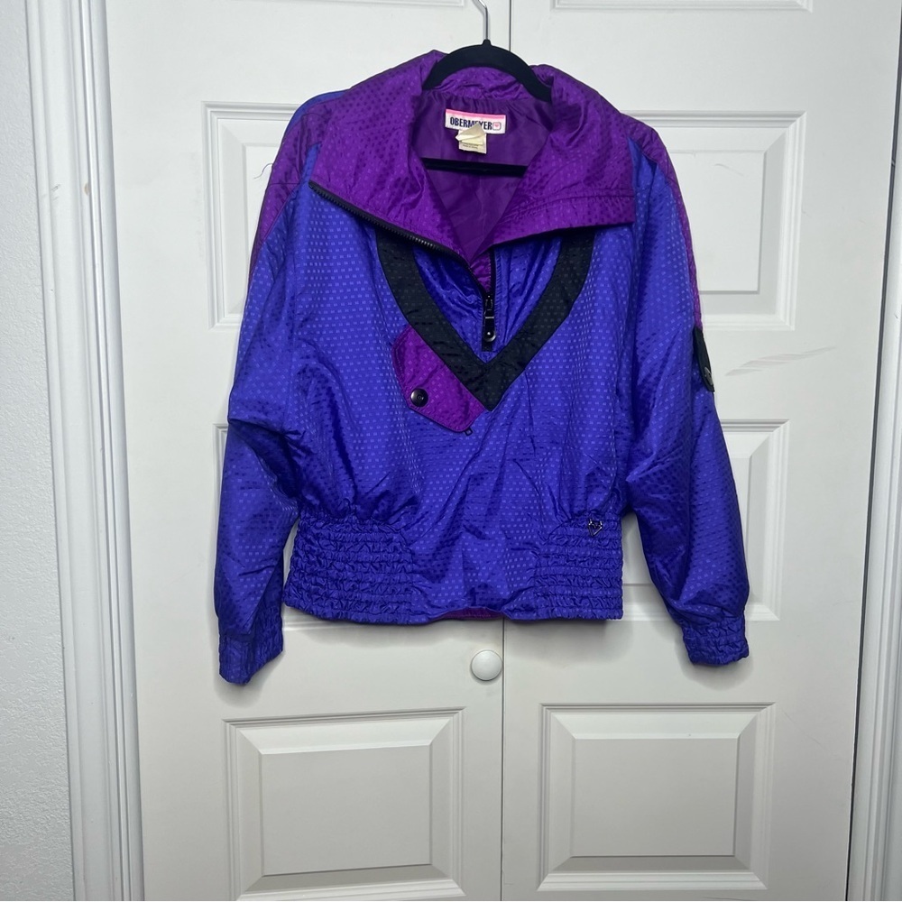 Vintage Obermeyer Ski Jacket Anorak Purple Blue 90s Size 8